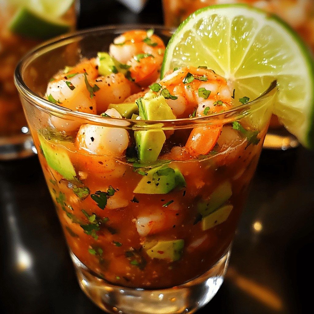 Shrimp Cocktail with Avocado.